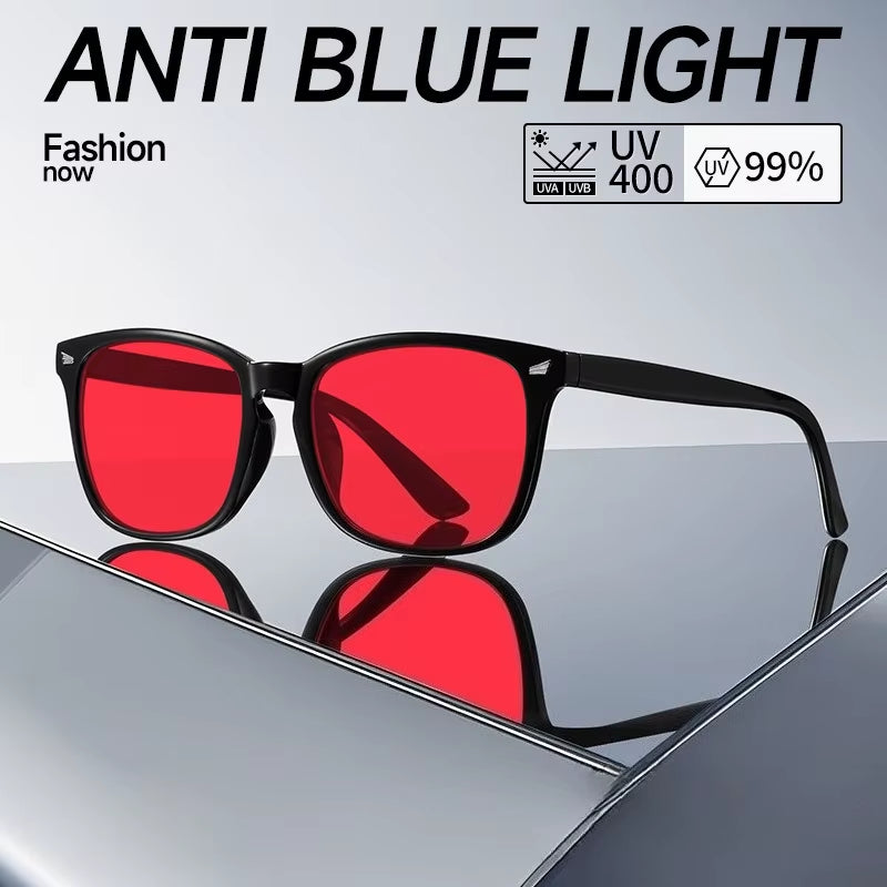 Anti Blue Light Glasses with Red Tinted Lenses Better Sleep Red Lens Filter Glasses Men Women Orange Yellow Lenses Glasses